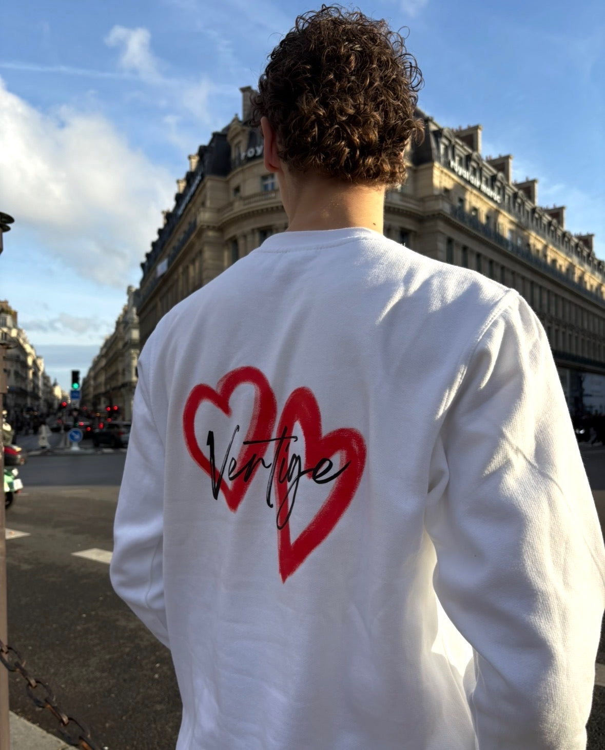 Pull Double Cœurs Blanc